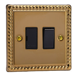 Ellis & Co Switched Fused Spur Georgian Brass - Black