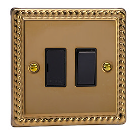 Ellis & Co Switched Fused Spur Georgian Brass - Black
