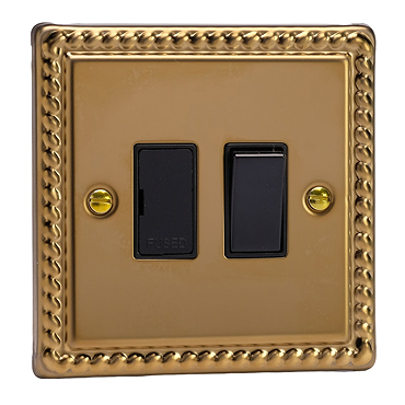 Ellis & Co Switched Fused Spur Georgian Brass - Black