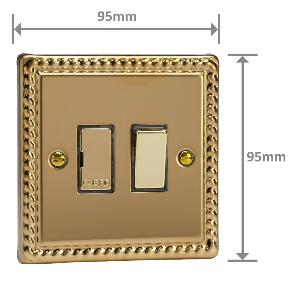 Ellis & Co Switched Fused Spur Georgian Brass - Polished Brass