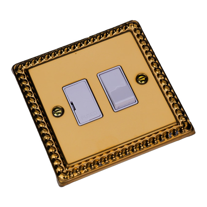 Ellis & Co Switched Fused Spur Georgian Brass - White