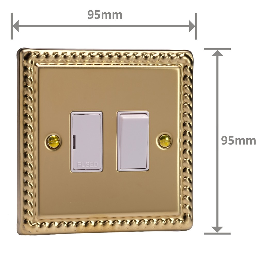 Ellis & Co Switched Fused Spur Georgian Brass - White