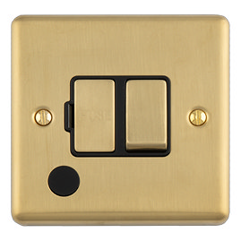 Ellis & Co Switched Fused Spur with Flex Outlet – Brushed Brass / Black Trim