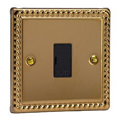 Ellis & Co Unswitched Fused Spur Georgian Brass - Black