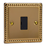 Ellis & Co Unswitched Fused Spur Georgian Brass - Black