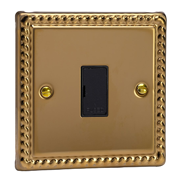 Ellis & Co Unswitched Fused Spur Georgian Brass - Black