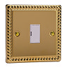 Ellis & Co Unswitched Fused Spur Georgian Brass - White