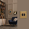 Ellis & Co Unswitched Fused Spur with Flex Outlet Georgian Brass - Black