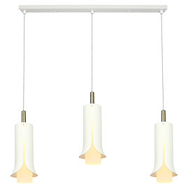 Ellis & Co White LED 3-Pendant Light Metal & Acrylic Shades
