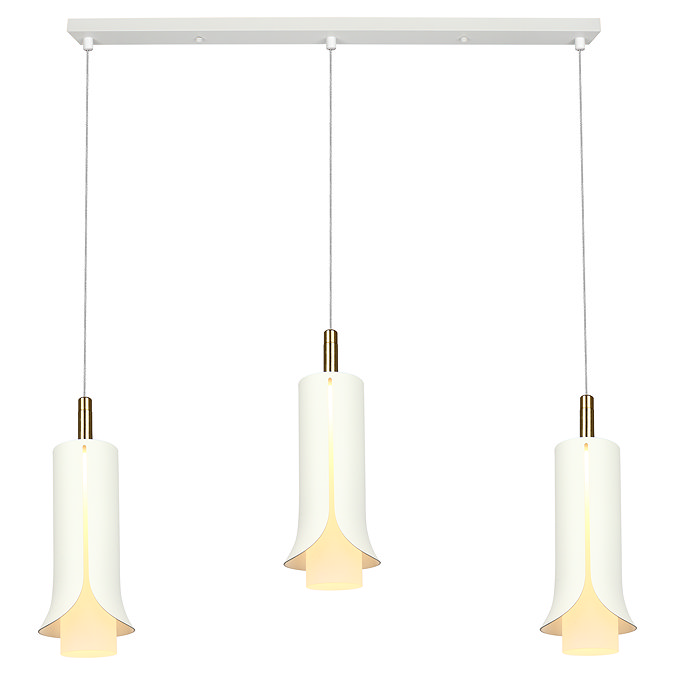 Ellis & Co White LED 3-Pendant Light Metal & Acrylic Shades