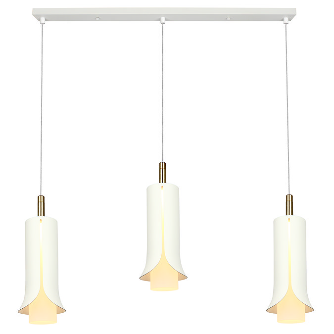 Ellis & Co White LED 3-Pendant Light Metal & Acrylic Shades