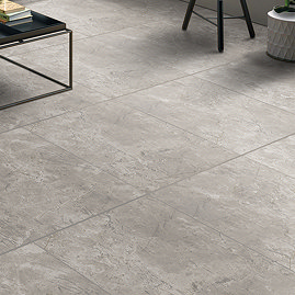 Eloisa Dark Grey Stone Effect Wall & Floor Tiles - 600 x 600mm