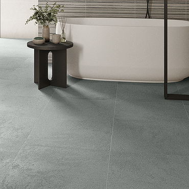 Elora Grey Green Concrete Effect Floor Tiles - 600 x 600mm