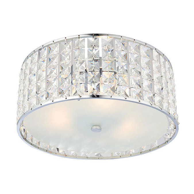 Endon Belfont Flush Bathroom Ceiling Light Fitting Large Image