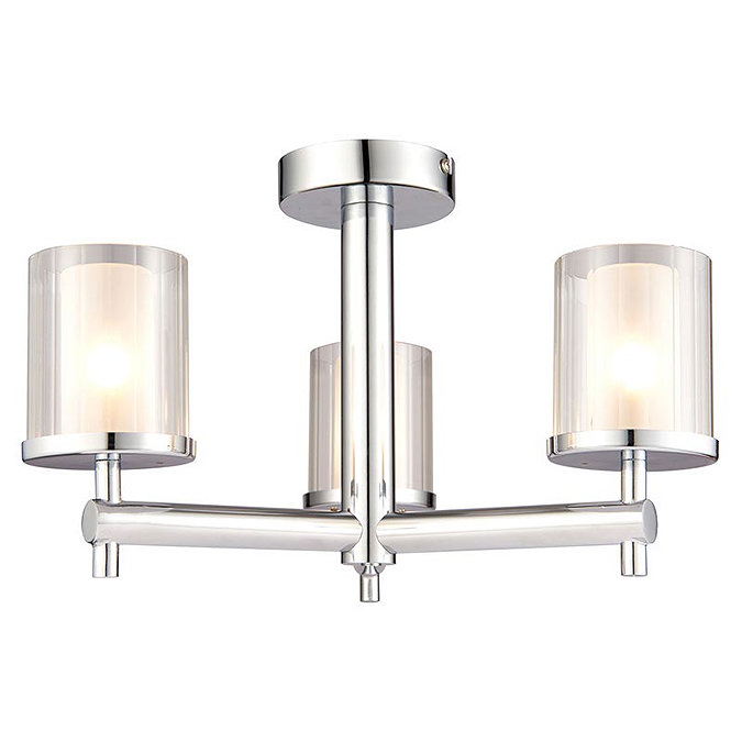 Endon Britton Semi-Flush Bathroom Ceiling Light Fitting Large Image