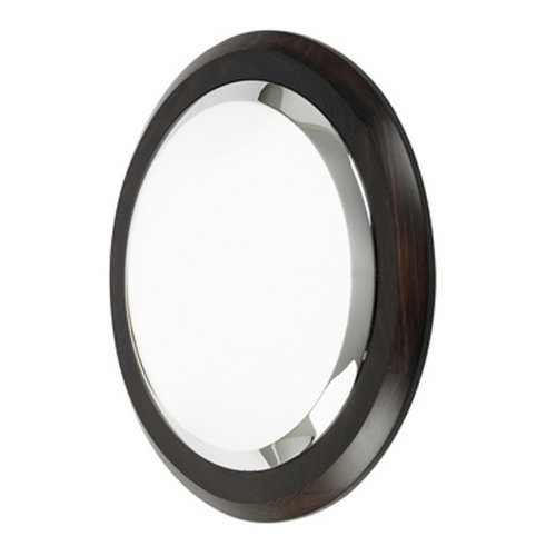 Endon Enluce Flush Round Wooden Rimmed Wall Light Fitting - Ebony - EL-20085 Large Image