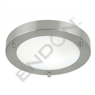 Endon Enluce Modern Flush Fitting Bathroom Light - Brushed Steel - EL-440-18BS Large Image