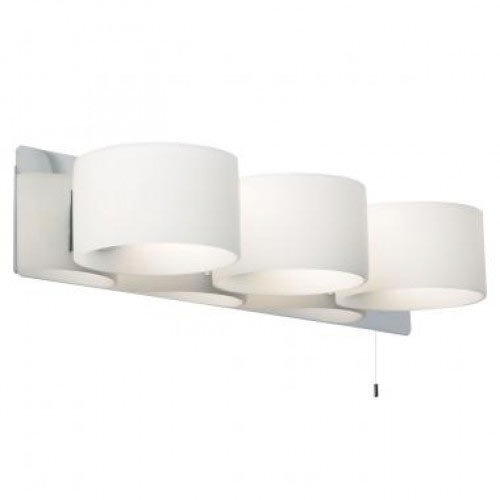 Endon - Fidelio Triple Chrome Wall Light Fitting with Opal Shade - EL-20060 Large Image