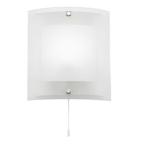 Endon - Blake Square Curved Glass Wall Light Fitting with Pull String- 143-WB Large Image