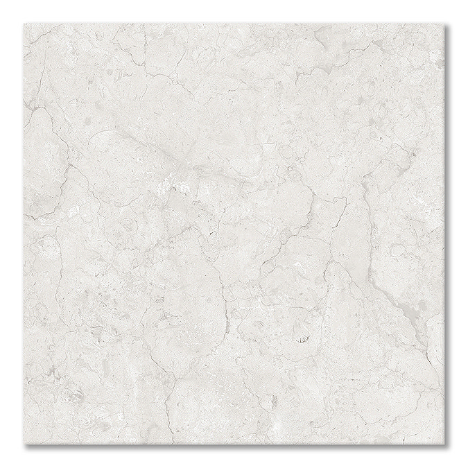 Ennio White Stone Effect Wall & Floor Tiles - 600 x 600mm