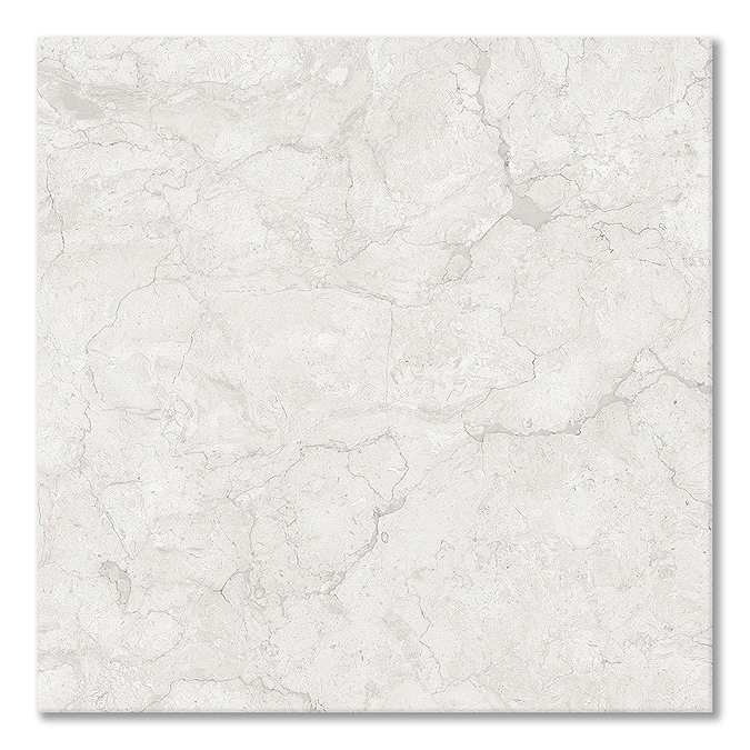 Ennio White Stone Effect Wall & Floor Tiles - 600 x 600mm