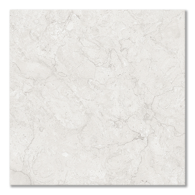 Ennio White Stone Effect Wall & Floor Tiles - 600 x 600mm