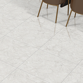 Ennio White Stone Effect Wall & Floor Tiles - 600 x 600mm