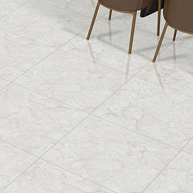 Ennio White Stone Effect Wall & Floor Tiles - 600 x 600mm