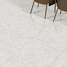 Ennio White Stone Effect Wall & Floor Tiles - 600 x 600mm