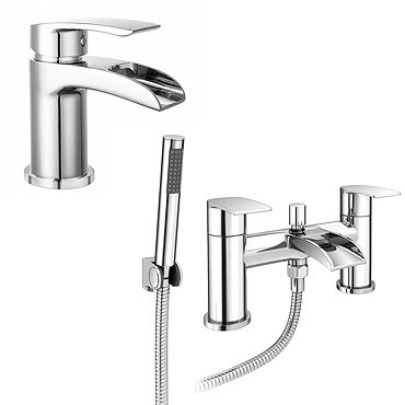 Enzo Waterfall Tap Package (Bath Shower Mixer + Basin Tap)  Feature Large Image