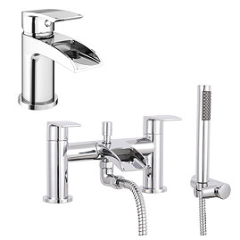 Enzo Waterfall Tap Package (Bath Shower Mixer + Basin Tap)
