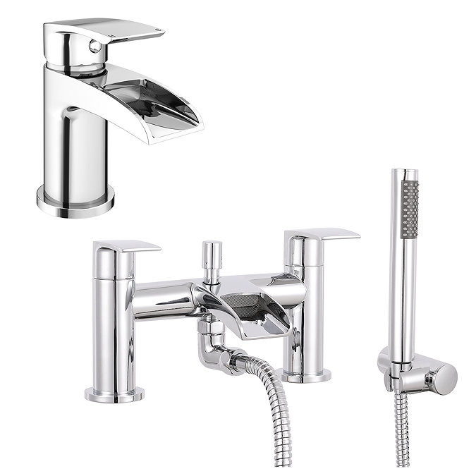 Enzo Waterfall Tap Package (Bath Shower Mixer + Basin Tap)