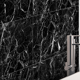 Erica Black Marble Effect Wall Tiles - 300 x 600mm