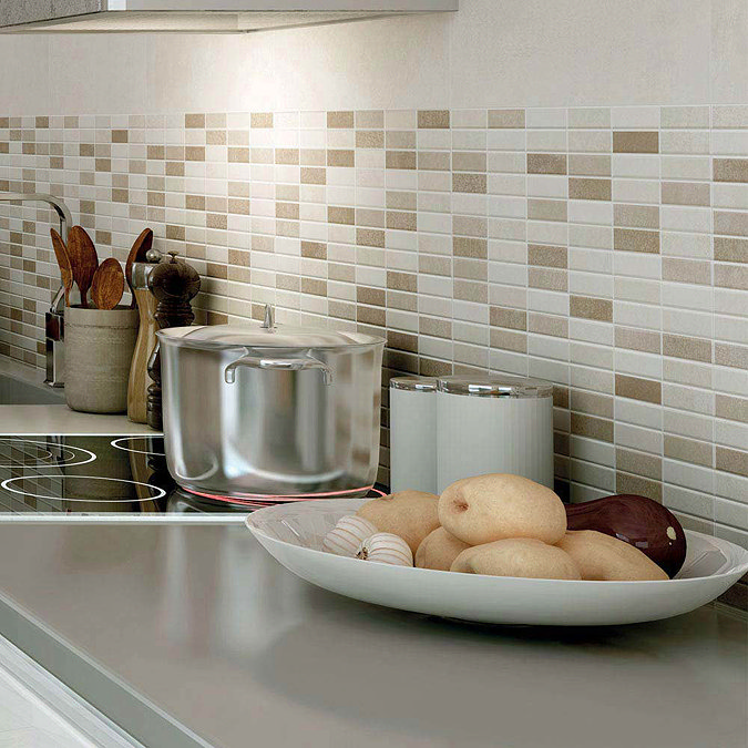 Eris Brown Mosaic Wall Tile - 250 x 500mm
