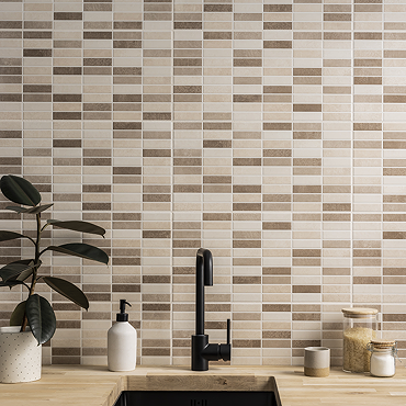 Eris Brown Mosaic Wall Tile - 250 x 500mm