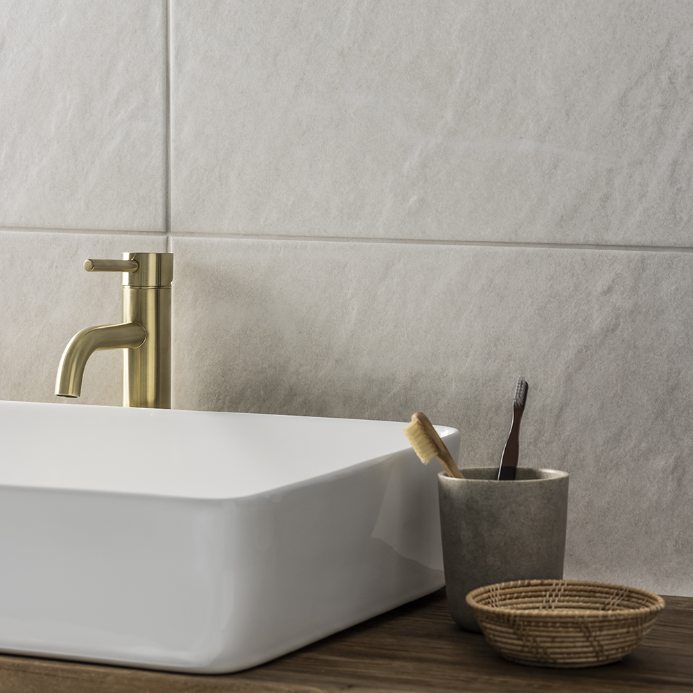 Esta White Stone Effect Wall Tiles 316 x 600mm