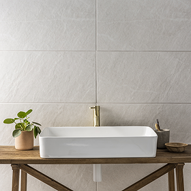 Esta White Stone Effect Wall Tiles - 316 x 600mm