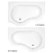 Venice 1500mm Curved Corner Shower Bath + Panel  Profile Large Image