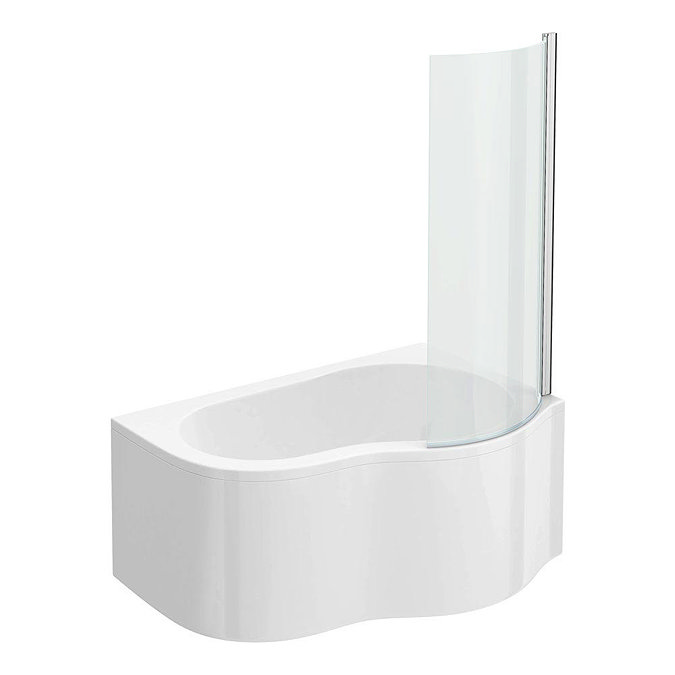 Venice Curved Corner Shower Bath - 1500mm with Screen + Panel (RH) Large Image