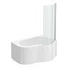 Venice Curved Corner Shower Bath - 1500mm with Screen + Panel (RH) Large Image
