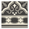 Etienne Black Border Patterned Wall and Floor Tiles - 200 x 200mm