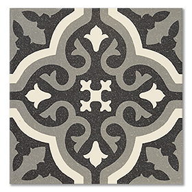 Etienne Black Patterned Wall and Floor Tiles - 200 x 200mm