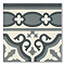 Etienne Blue Border Patterned Wall and Floor Tiles - 200 x 200mm