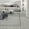Etienne Blue Border Patterned Wall and Floor Tiles - 200 x 200mm