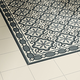 Etienne Blue Border Patterned Wall and Floor Tiles - 200 x 200mm