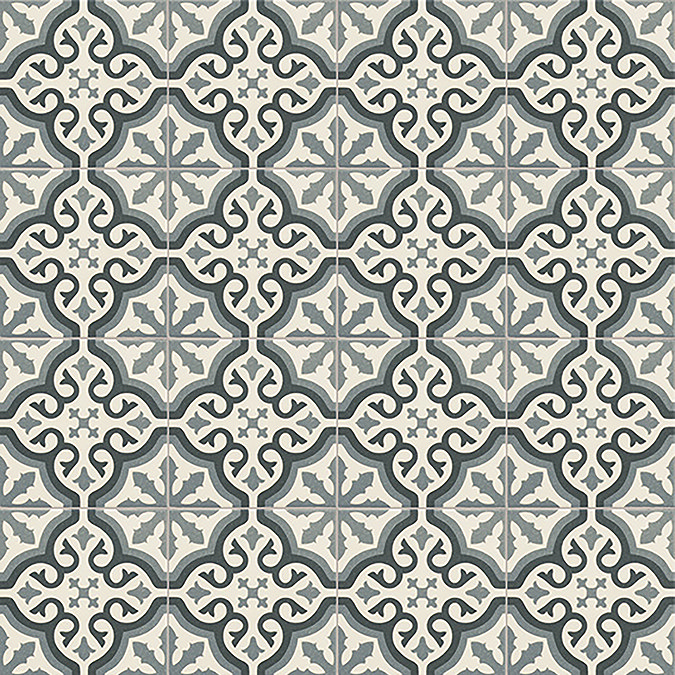 Etienne Blue Patterned Wall and Floor Tiles - 200 x 200mm