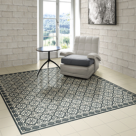 Etienne Blue Patterned Wall and Floor Tiles - 200 x 200mm