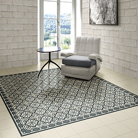 Etienne Blue Patterned Wall and Floor Tiles - 200 x 200mm