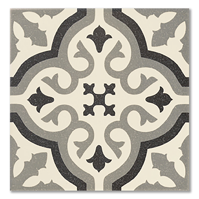 Etienne White Patterned Wall and Floor Tiles - 200 x 200mm