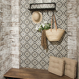 Etienne White Patterned Wall and Floor Tiles - 200 x 200mm